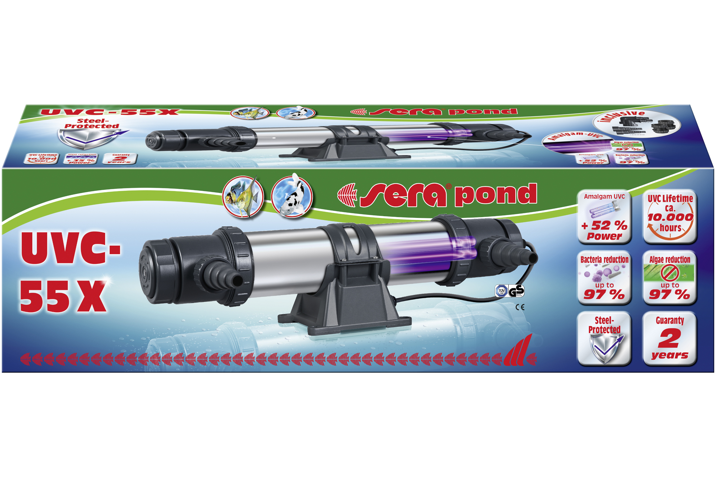 Sera UVC-55 X, Profi-UV-Wasserklärer, 55 Watt